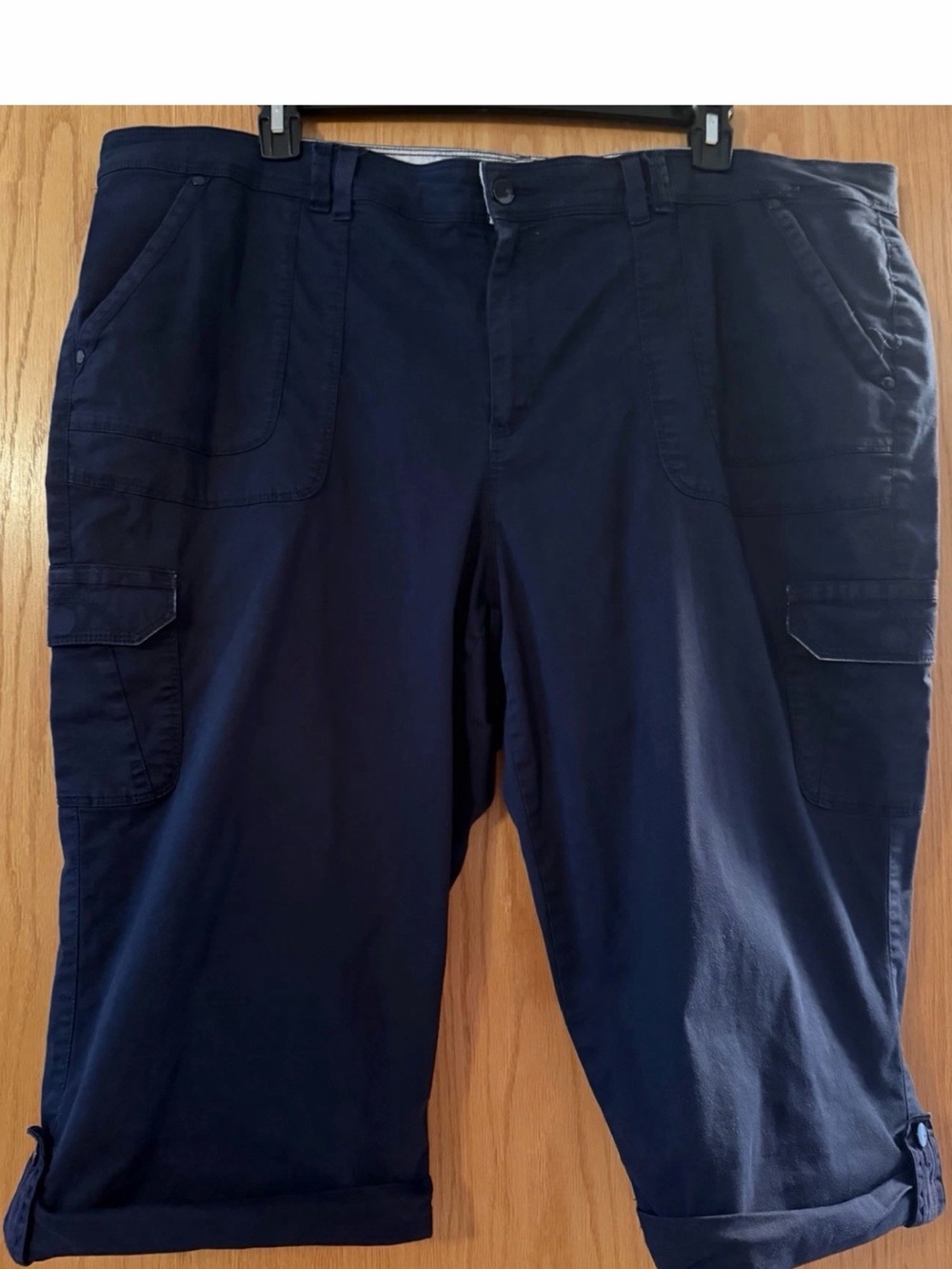 Womens Plus 22W 22 Gloria Vanderbilt Capri Pants Blue Stretch Pockets EUC